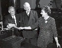 Assembly Sergeant-at-Arms Tony Beard, Chief Clerk/CAO Arthur Ohnimus, Minute Clerk Eleanor Donoghue, approximately 1963.