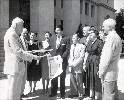 September 1959: Assemblyman Charles Meyers presents resolution to Capitol workers