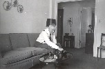 Ohnimus at home, circa 1950s in his Lewis Apartment flat, 11th and N Street in Sacramento.