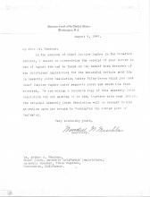 Supreme Court of the United States - Letter to Mr. Ohnimus absences of Chief Justice Hughes