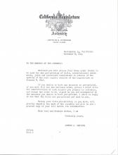 Letter to the Members of the Assembly regular session of the Legislature on January 8, 1945.