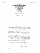 Letter to District Attorney  form to be used in your selection of the committees you prefer to serve on during the 1943 Session of the Legislature
