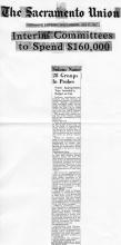 Interim Committees to spend $160,000, The Sacramento Union, June 27, 1941