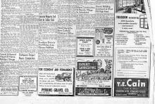 single newspaper clipping with various types of content.