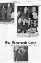 Newspaper clippings: Multiple images of Assemblymembers and other staff speaking, descriptions underneathe