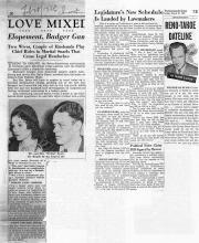 newspaper clipping LOVE MIXED  Elopement, Badger Game