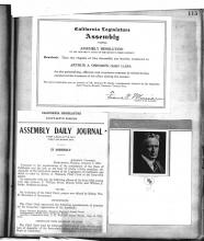 This page displays a certificate, journal and a self-portrait of Governor C.C. Young.