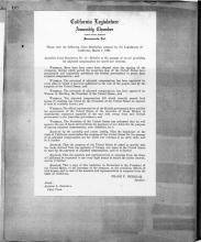 Assembly Joint Resolution No. 15 Relative to the passage of an act providing for adjusted compensation for world war veterans.