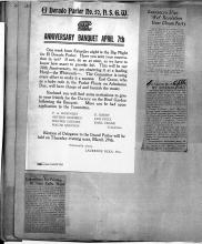 This page displays a flier from El Dorado Parlor and 3 newspaper clippings.