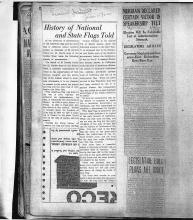 Newspaper Clipping: History of National and State Flags Told