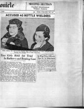 This page displays 2 newspaper clipping. First newspaper clipping reads: Accused as Bottle Wielders