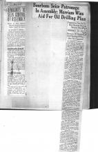 This page displays 2 newspaper clipping. First newspaper clipping reads: Democrats to Seek Control of Assembly