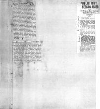 This page displays 2 newspaper clipping. The first newspaper clipping reads: 40c Toll for Bridge up to Legislature Hornblower Introduces Bill to Reduce Auto Charge on Bay Span as 1937 Session is Opened