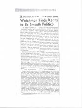  Los Angeles Times  Watchman Finds Kenny to be Smooth Politico  By the Watchman