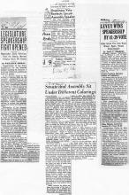 newspaper clipping Organization Gives Politicians Food for Gossip; Merriam Keeping Hands Off Contest  By William H. Jordan